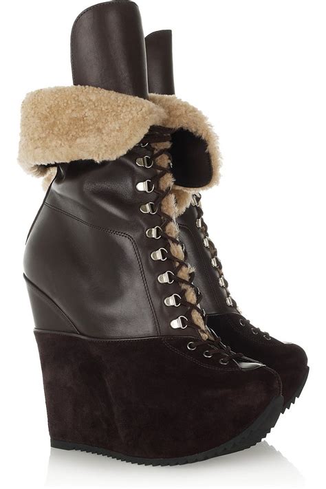 yves saint laurent shearling boots|farfetch saint laurent boots.